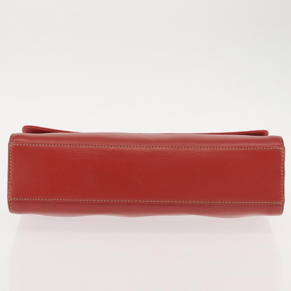 LOEWE Velazquez Hand Bag Leather Red Gold Auth BA6367