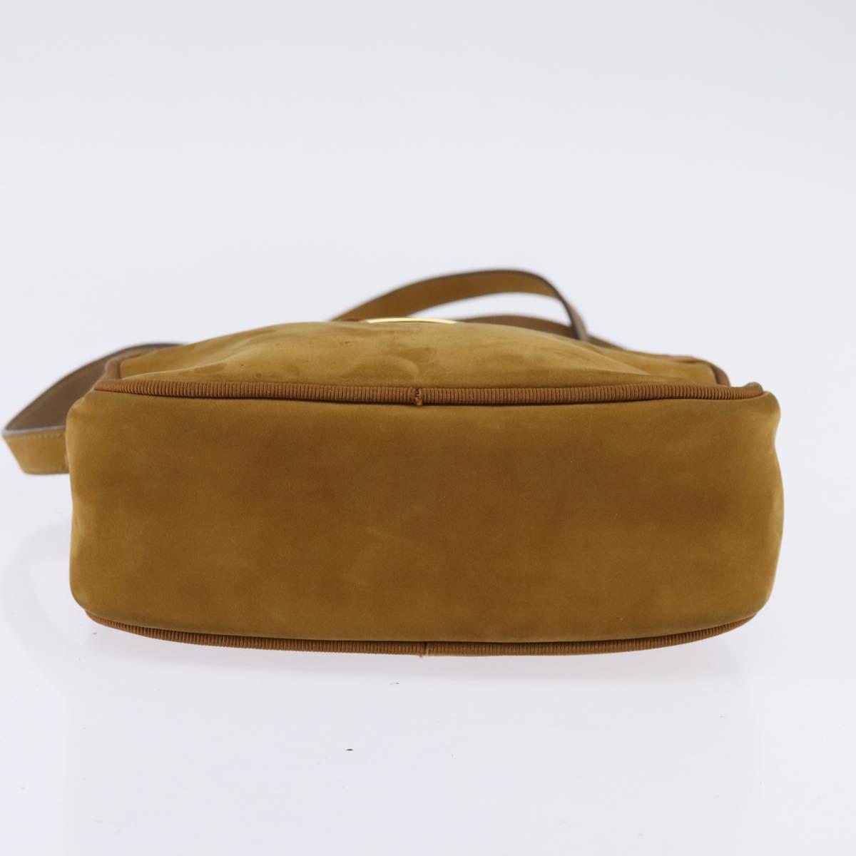 Salvatore Ferragamo Vala Shoulder Bag Suede Brown Gold Auth BA6379