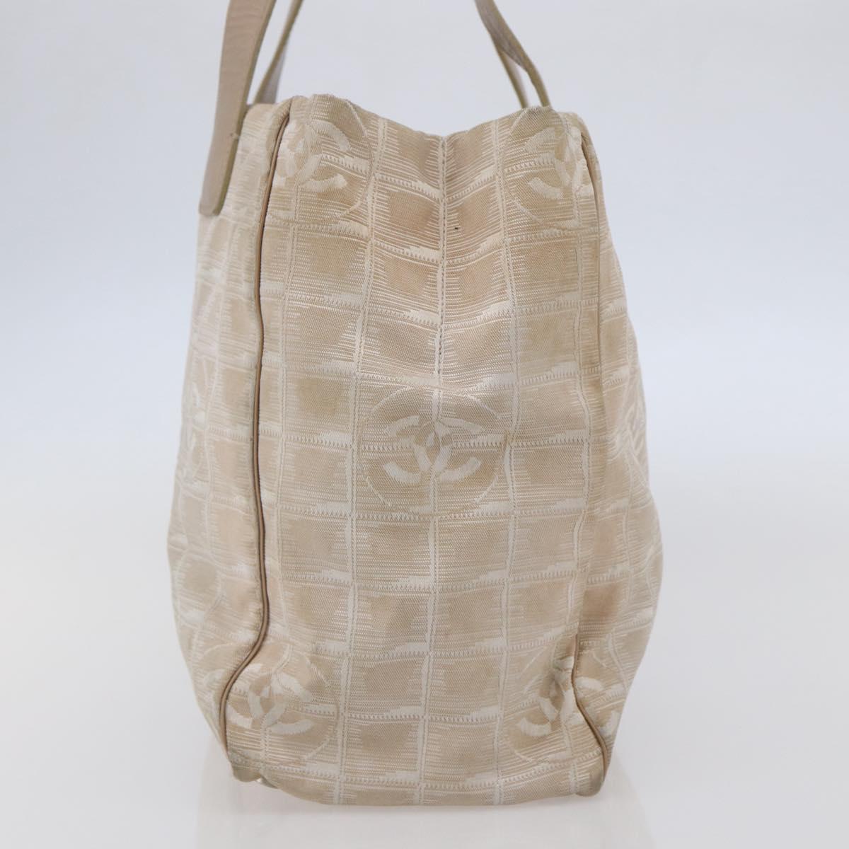 CHANEL New Travel Line Tote Bag Nylon Pink Silver CC Auth BA6389