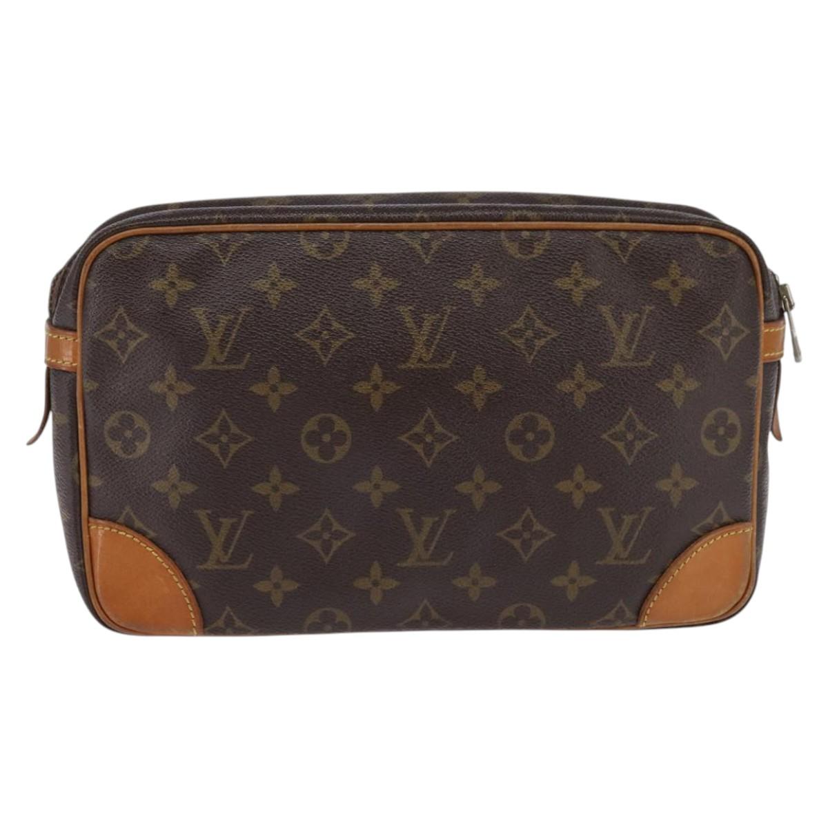 LOUIS VUITTON Monogram Compiegne 28 Clutch Bag M51845 LV Auth BA6396