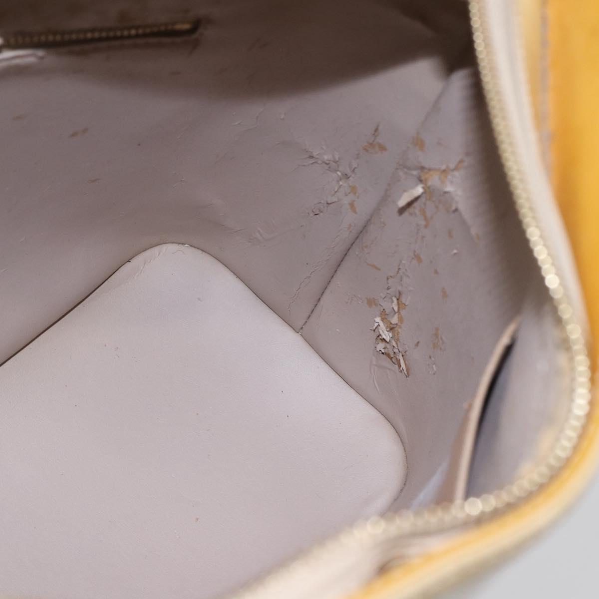 LOUIS VUITTON Monogram Vernis Houston Hand Bag Beige M91004 LV Auth BA6408
