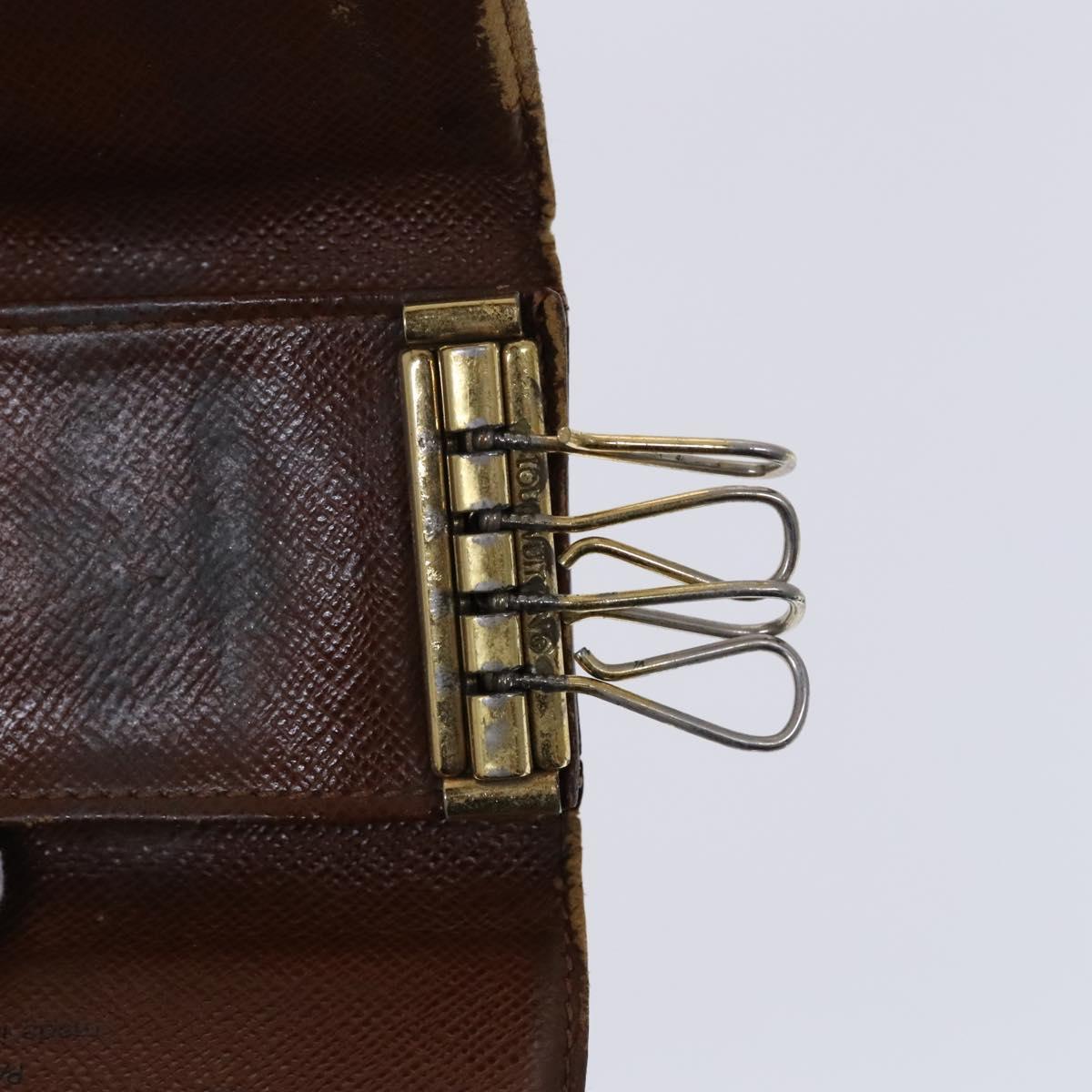 LOUIS VUITTON Monogram Epi Key Case 4Set Noir LV Auth BA641