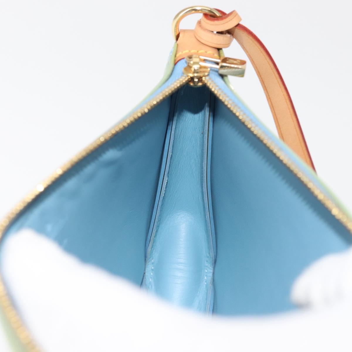 LOUIS VUITTON Monogram Vernis Lexington Pouch Baby Blue M91011 LV Auth BA6411