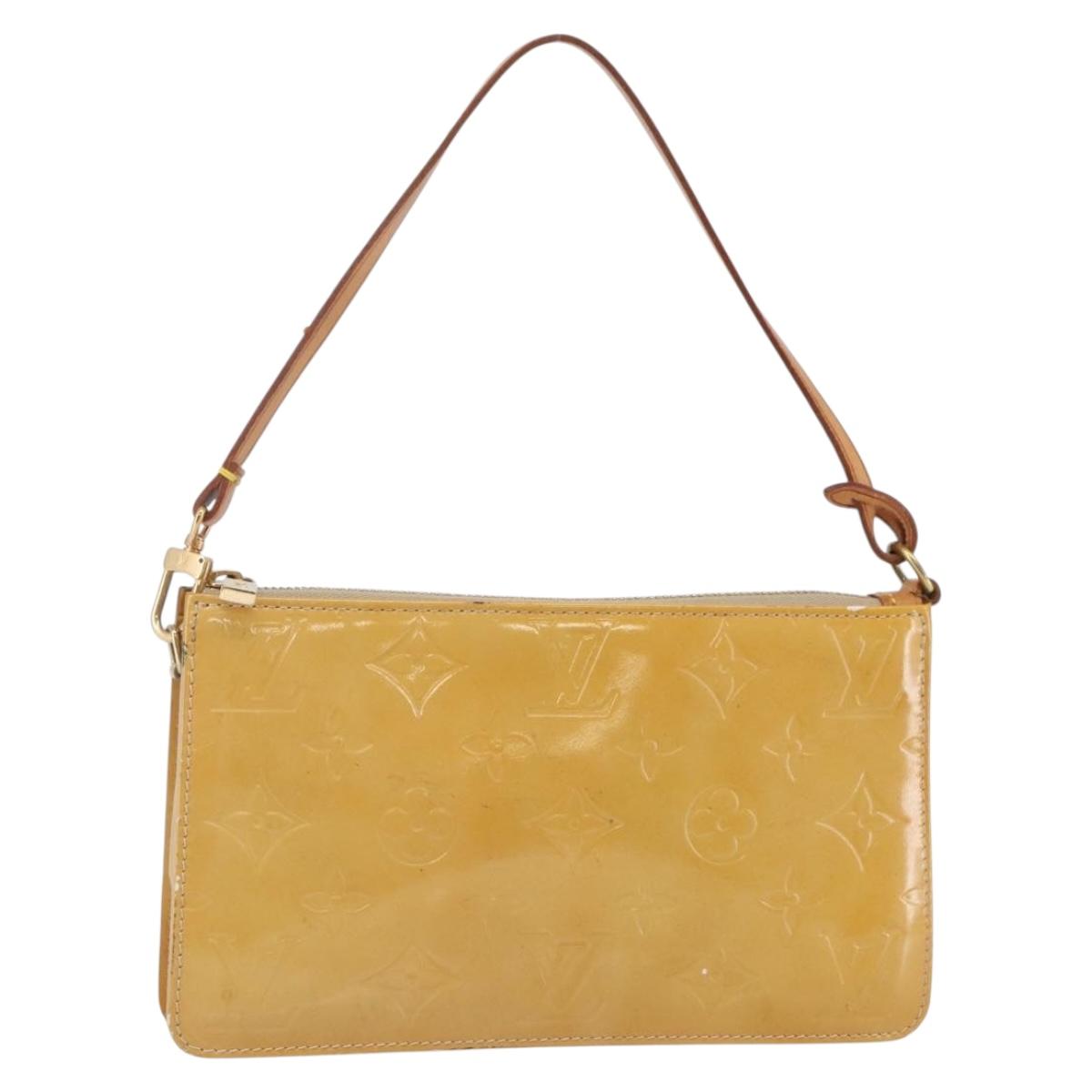 LOUIS VUITTON Monogram Vernis Lexington Pouch Beige M91010 LV Auth BA6412