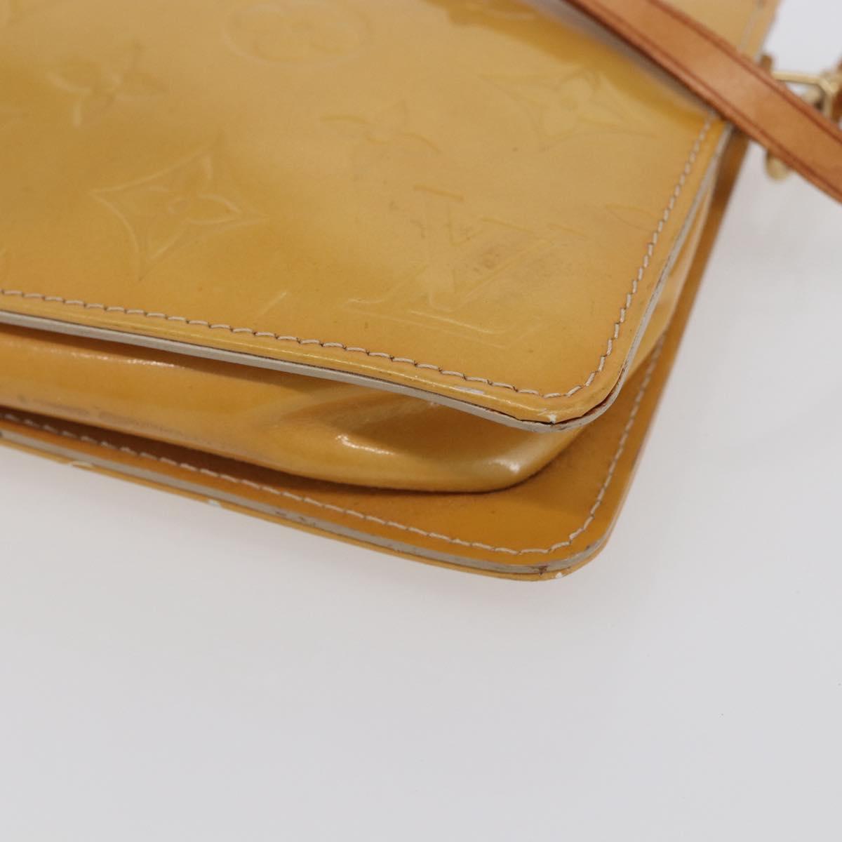 LOUIS VUITTON Monogram Vernis Lexington Pouch Beige M91010 LV Auth BA6412