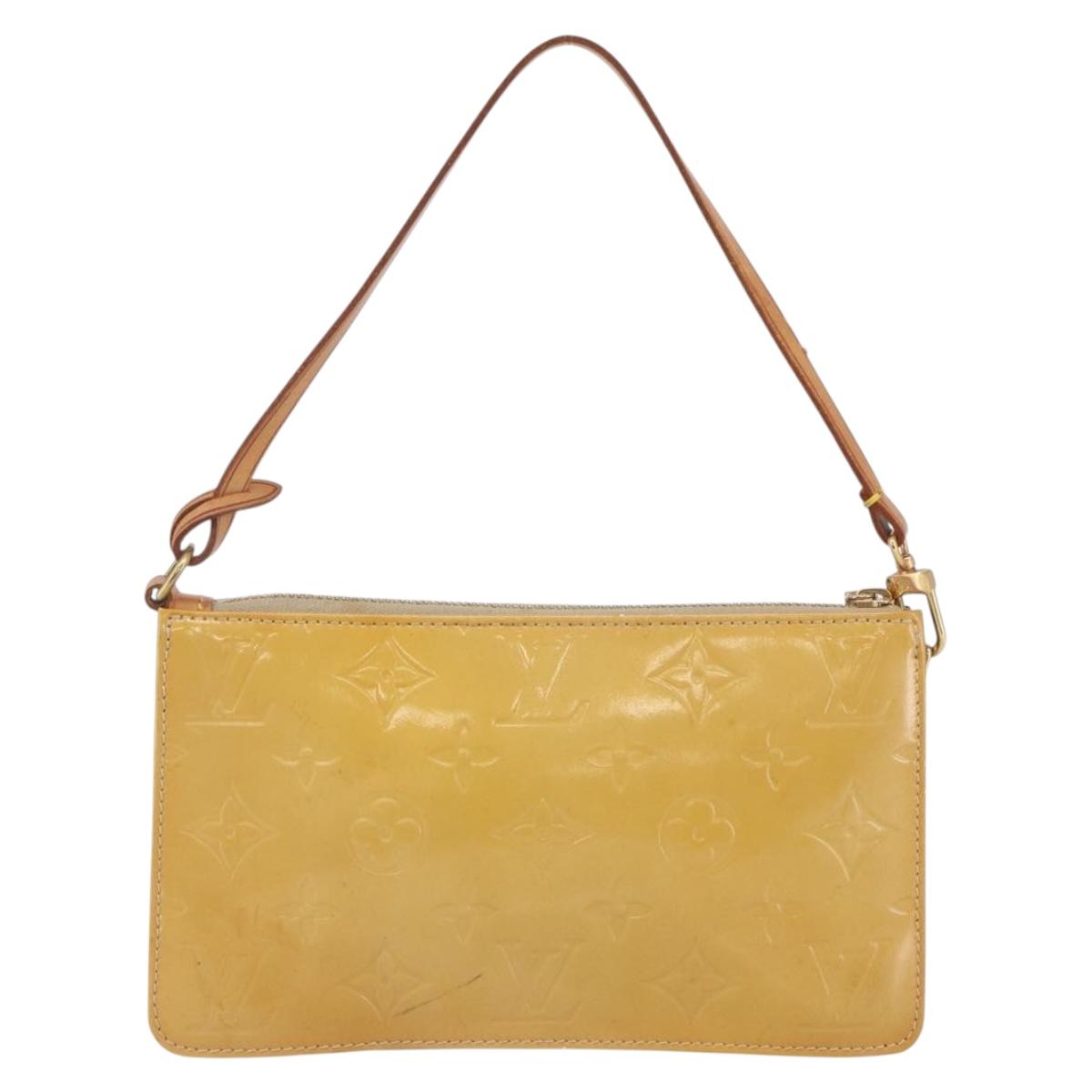 LOUIS VUITTON Monogram Vernis Lexington Pouch Beige M91010 LV Auth BA6412