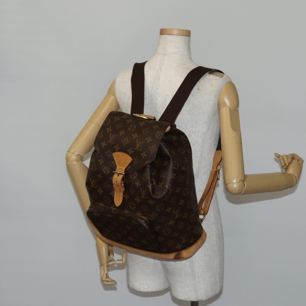 LOUIS VUITTON Monogram Montsouris GM Backpack M51135 LV Auth BA6427
