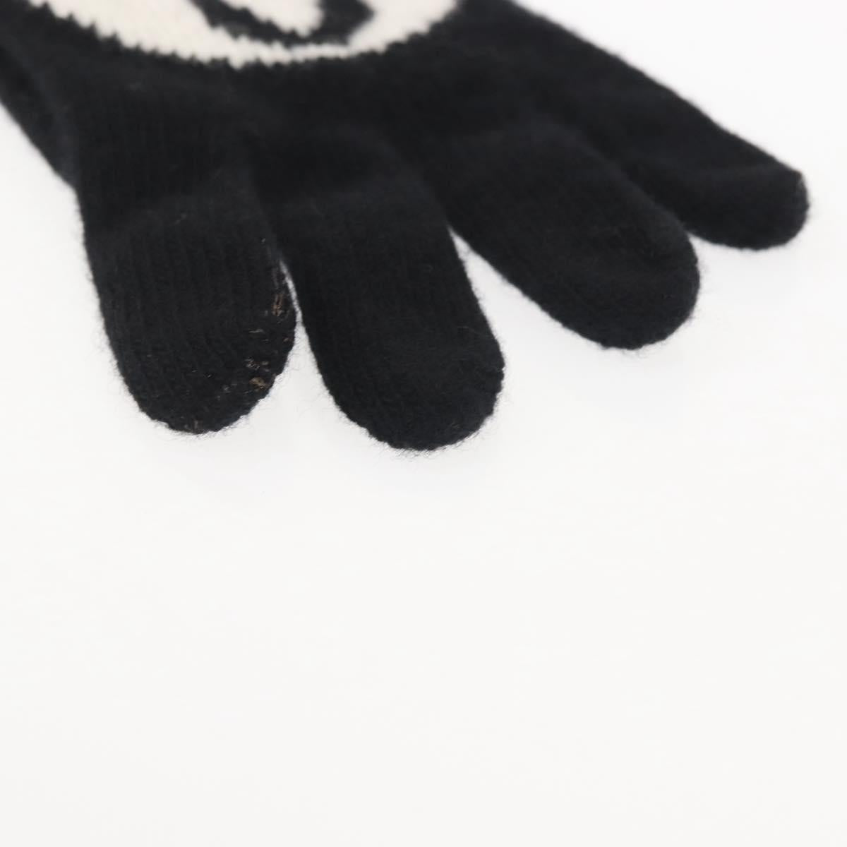 LOUIS VUITTON Globemail LV Medallion Gloves Wool Black M79307 LV Auth BA6433