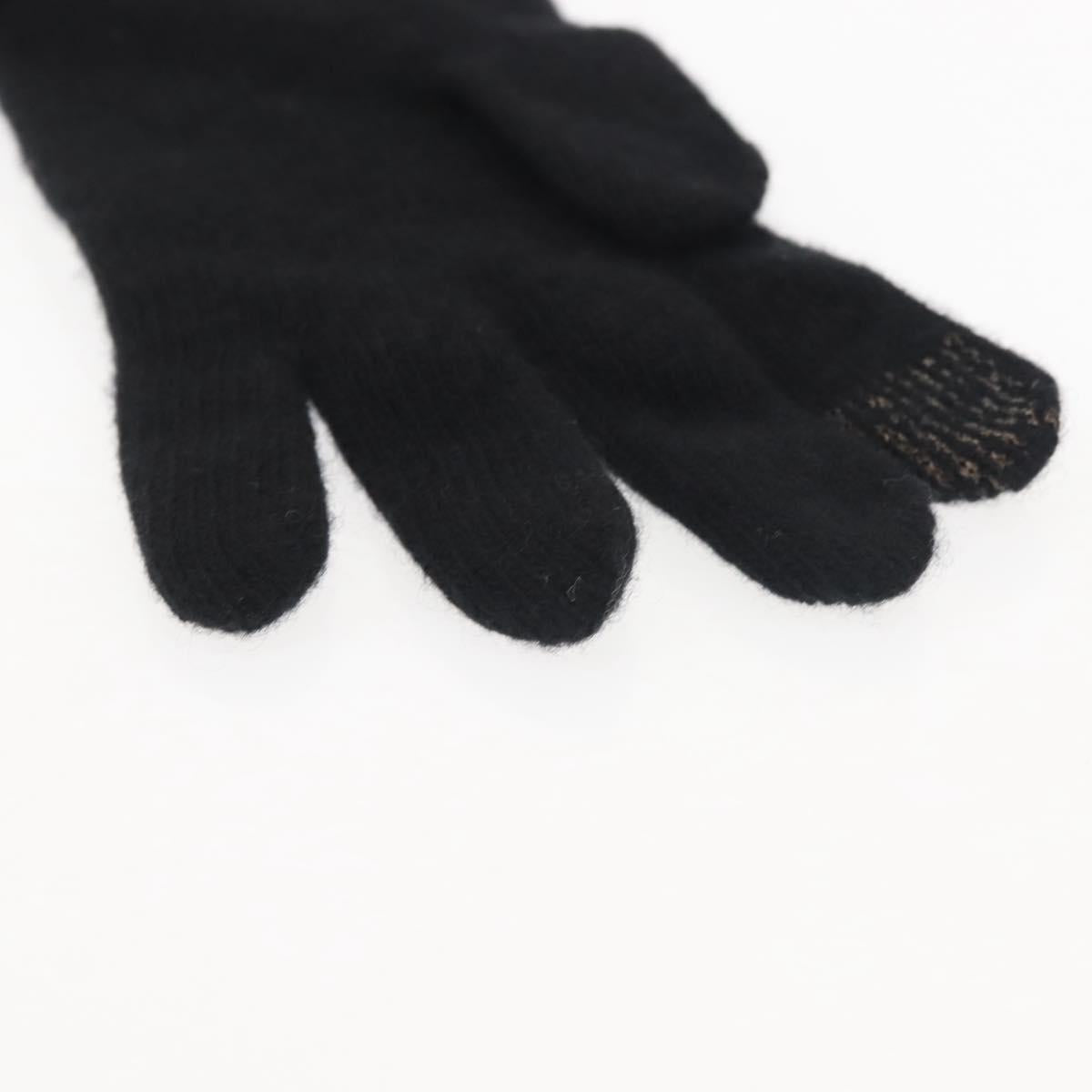 LOUIS VUITTON Globemail LV Medallion Gloves Wool Black M79307 LV Auth BA6433