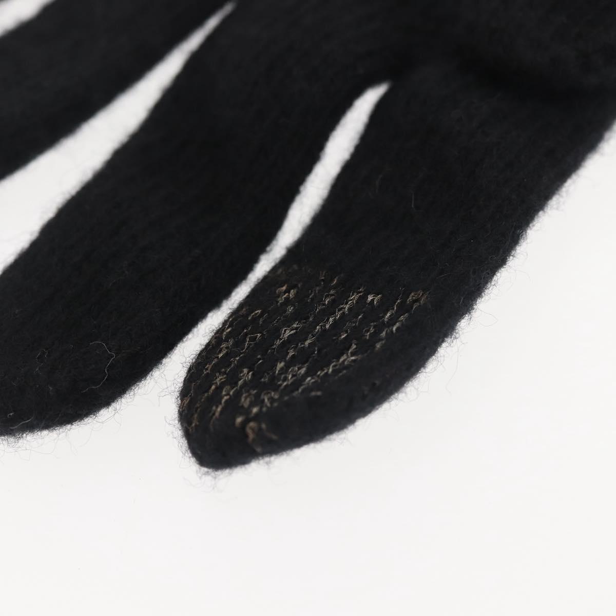 LOUIS VUITTON Globemail LV Medallion Gloves Wool Black M79307 LV Auth BA6433