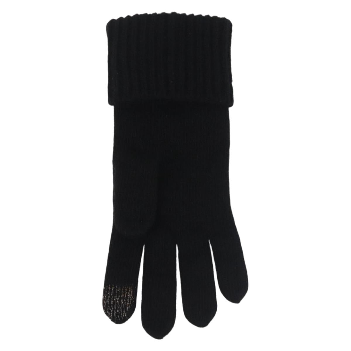 LOUIS VUITTON Globemail LV Medallion Gloves Wool Black M79307 LV Auth BA6433