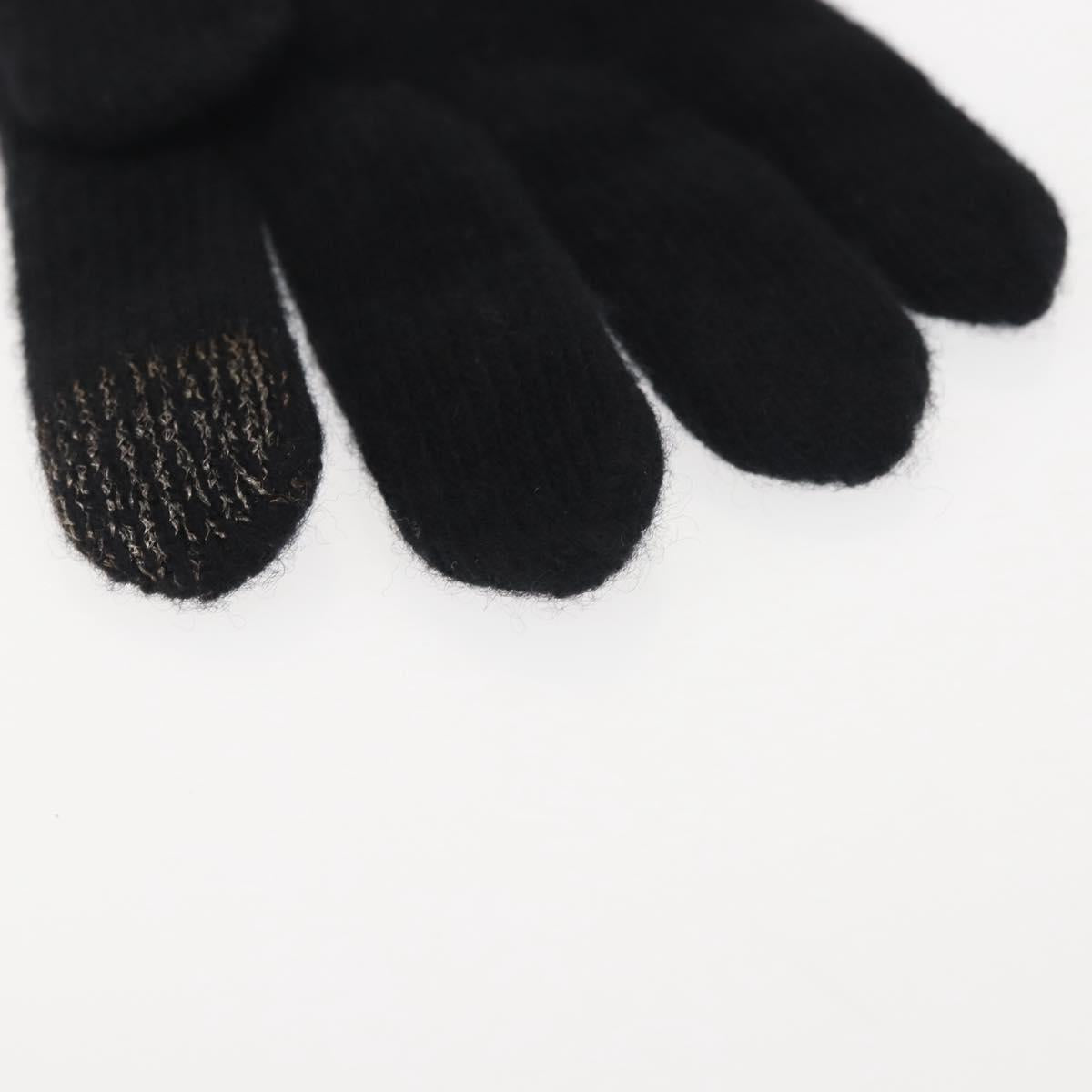 LOUIS VUITTON Globemail LV Medallion Gloves Wool Black M79307 LV Auth BA6433