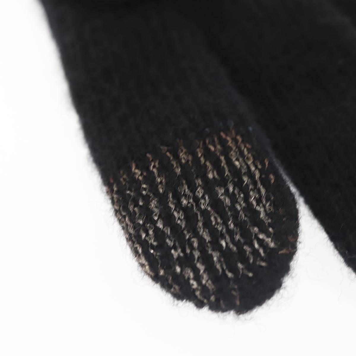 LOUIS VUITTON Globemail LV Medallion Gloves Wool Black M79307 LV Auth BA6433