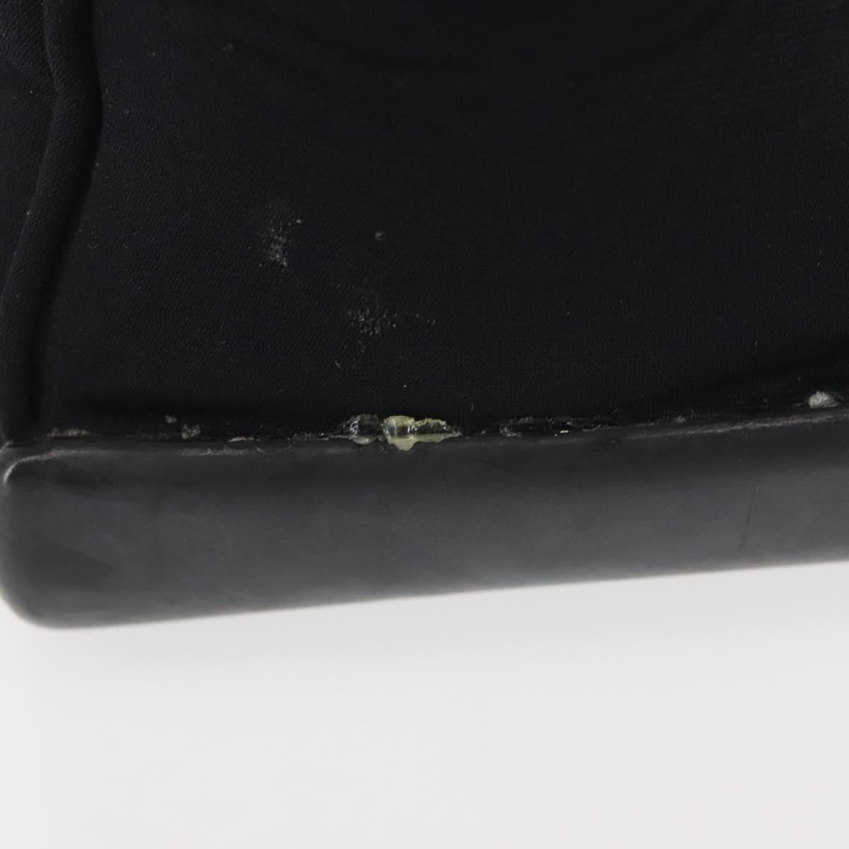 PRADA Tote Bag Nylon Black Silver Auth BA6439