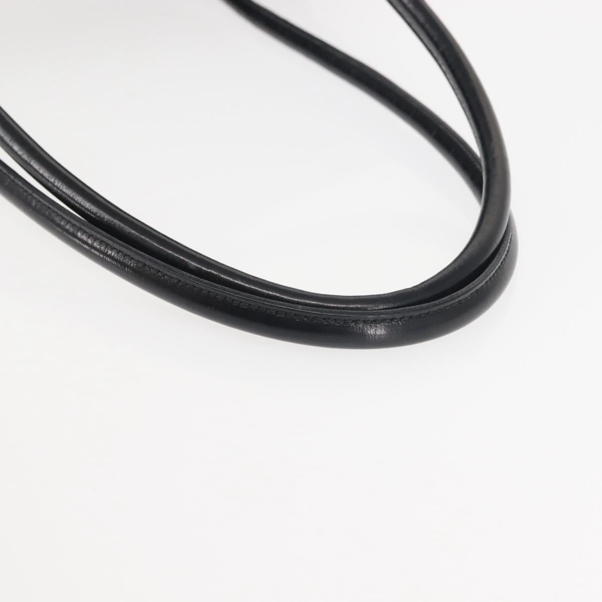 PRADA Tote Bag Nylon Black Silver Auth BA6439