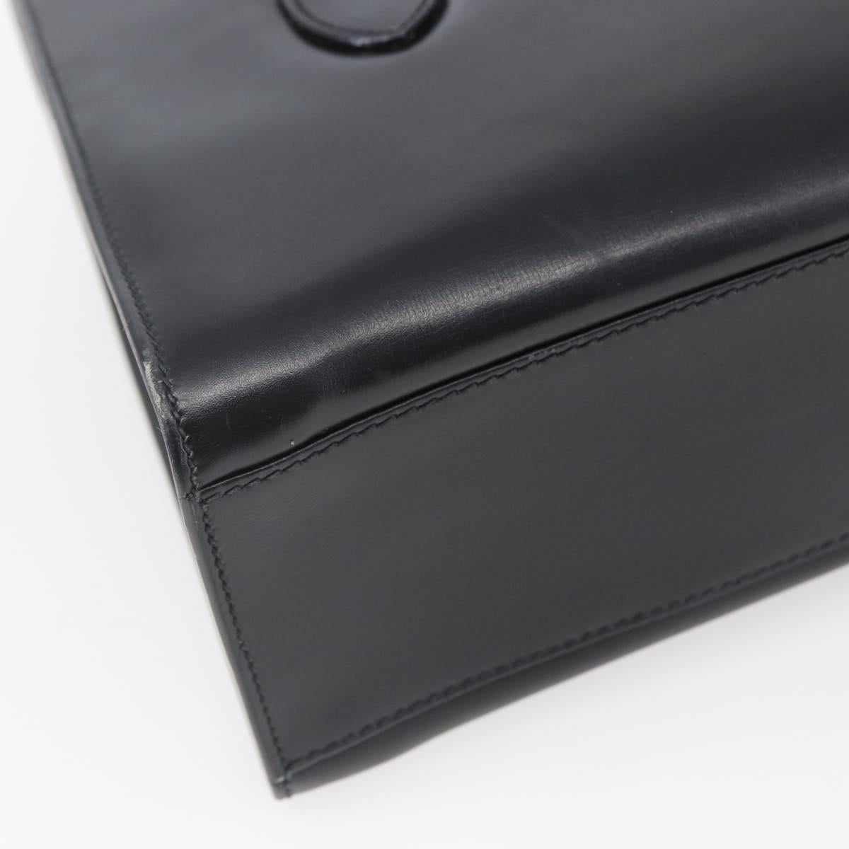 GUCCI Hand Bag Leather Black Gold 000 46 0079 Auth BA6441