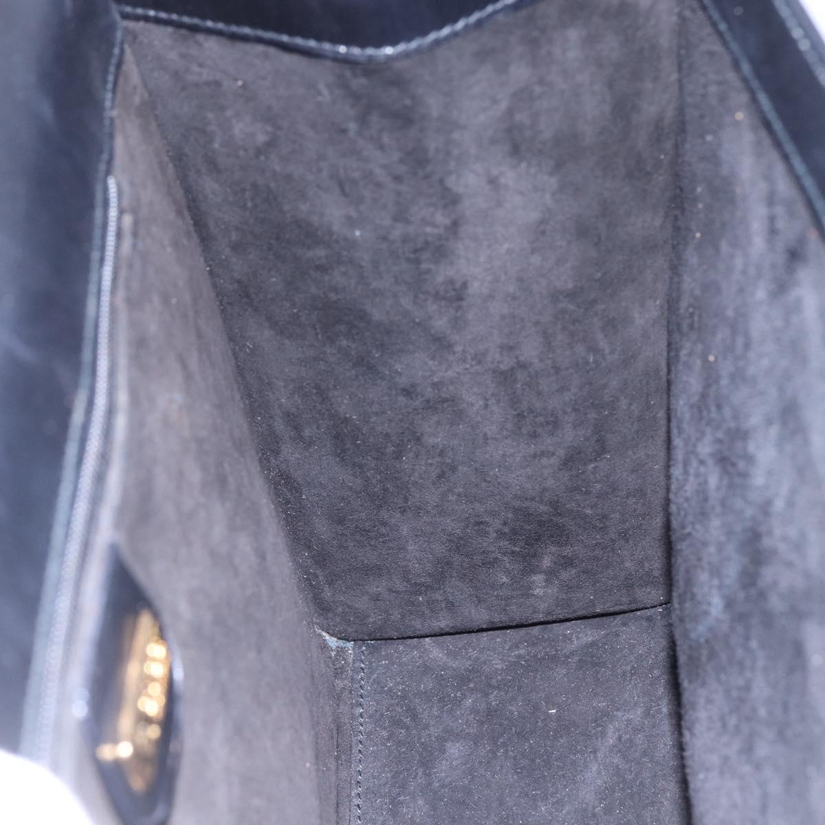 GUCCI Hand Bag Leather Black Gold 000 46 0079 Auth BA6441