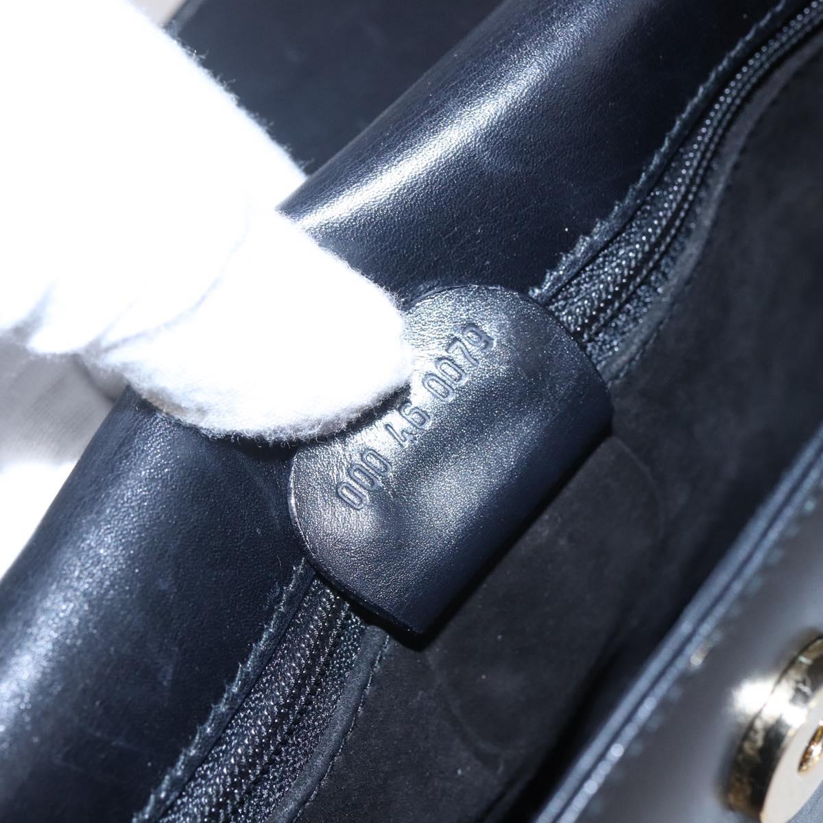 GUCCI Hand Bag Leather Black Gold 000 46 0079 Auth BA6441