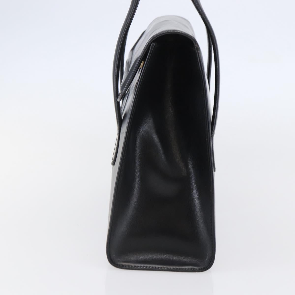 GUCCI Hand Bag Leather Black Gold 000 46 0079 Auth BA6441