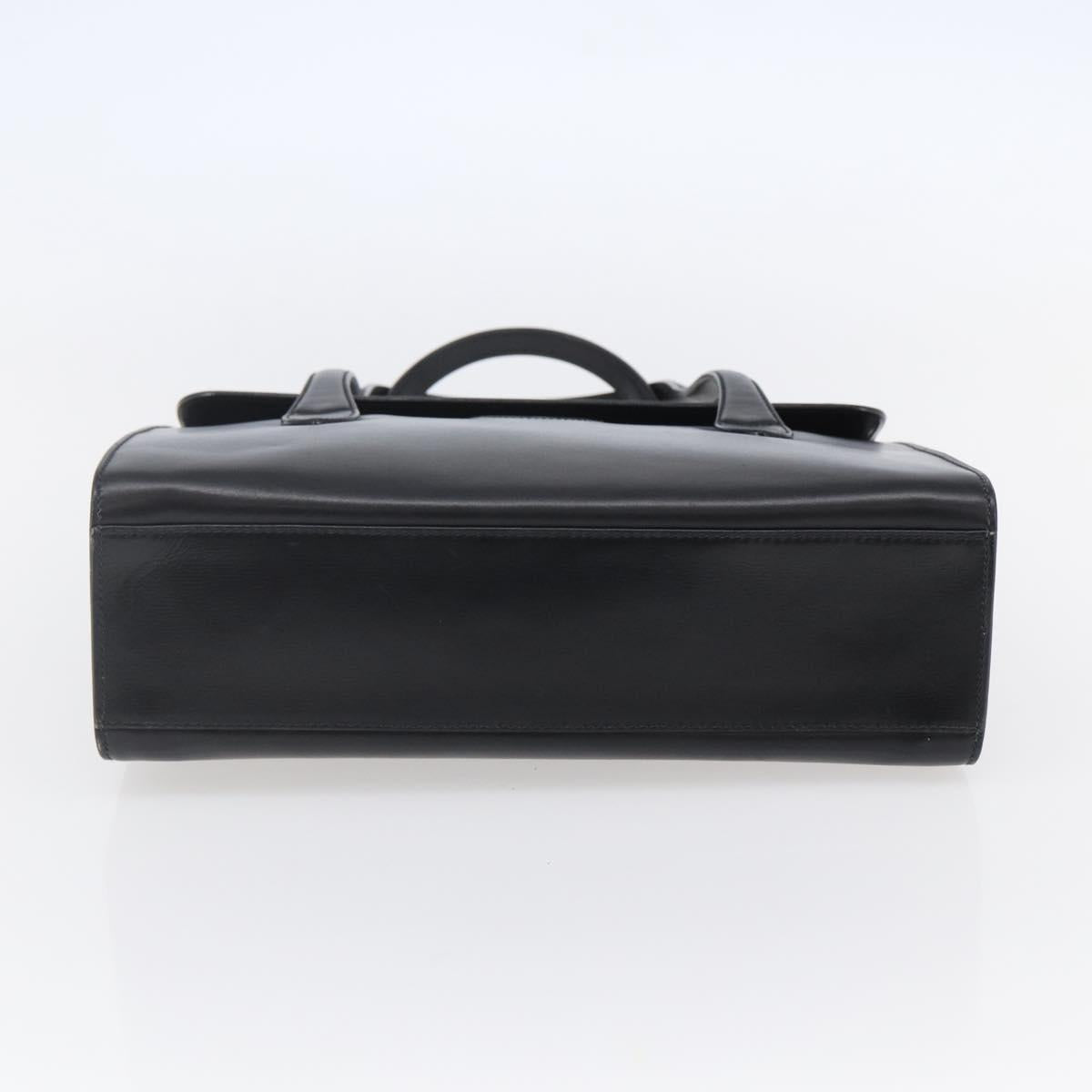 GUCCI Hand Bag Leather Black Gold 000 46 0079 Auth BA6441