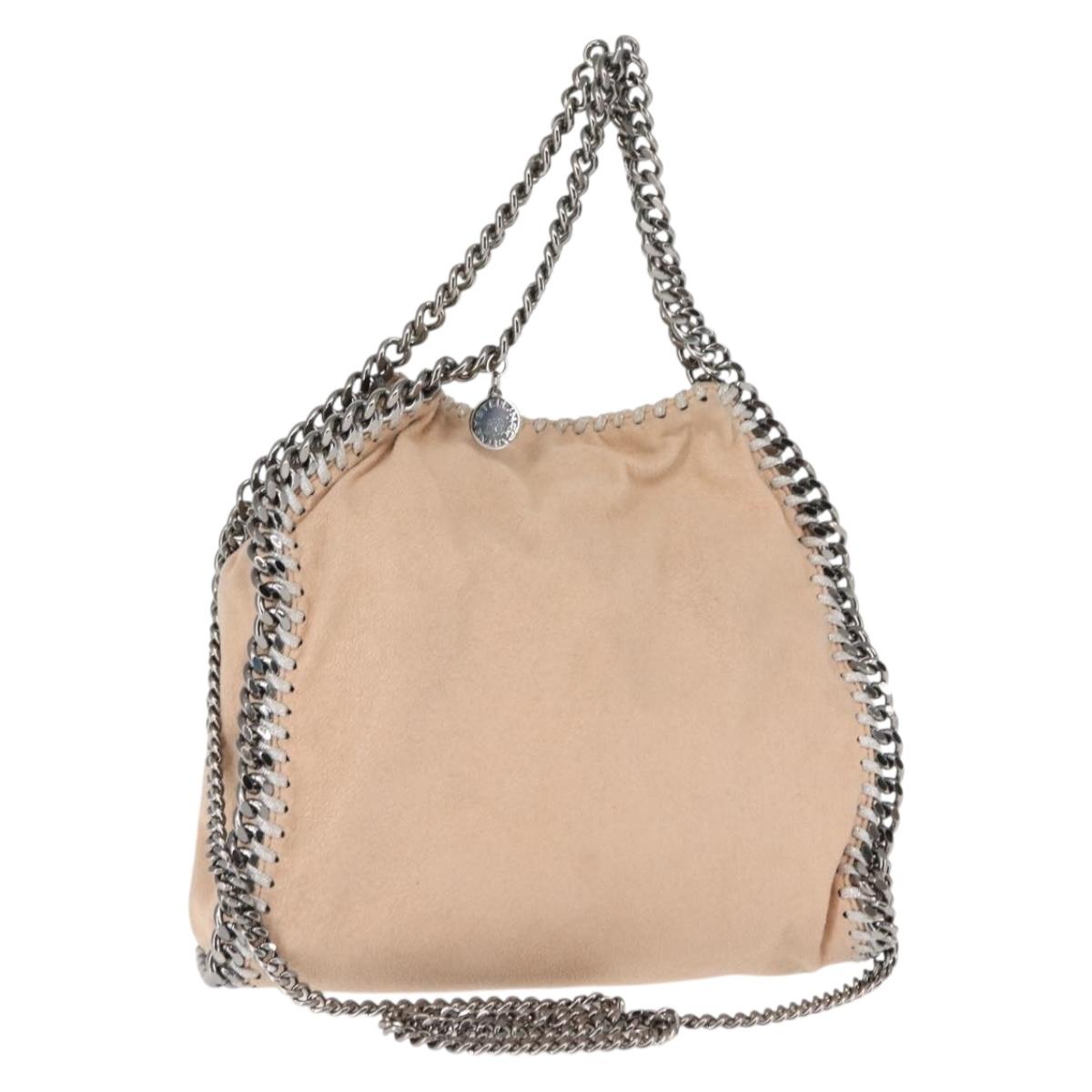 Stella MacCartney Chain Fabera Shoulder Bag Suede Pink Auth BA6451