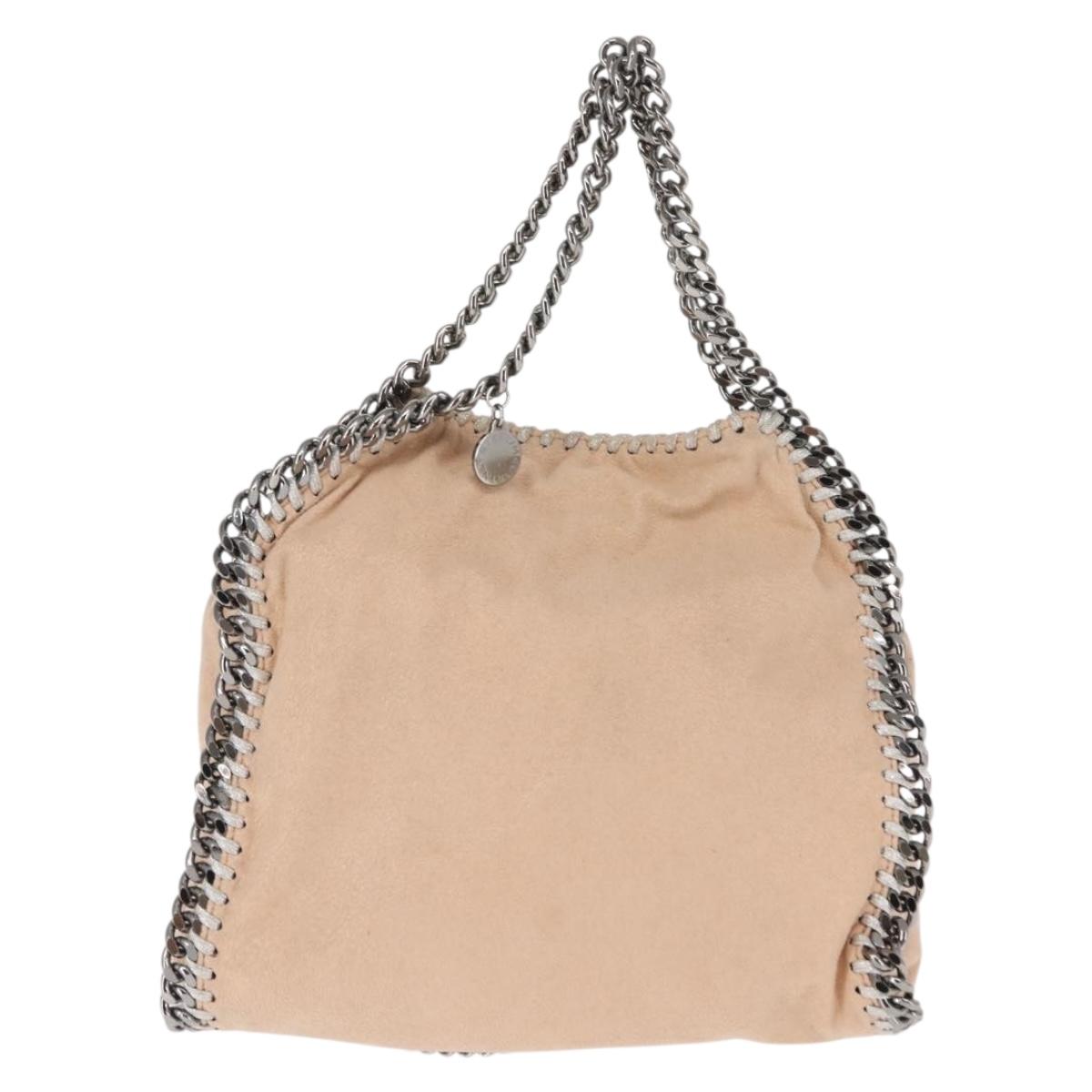 Stella MacCartney Chain Fabera Shoulder Bag Suede Pink Auth BA6451