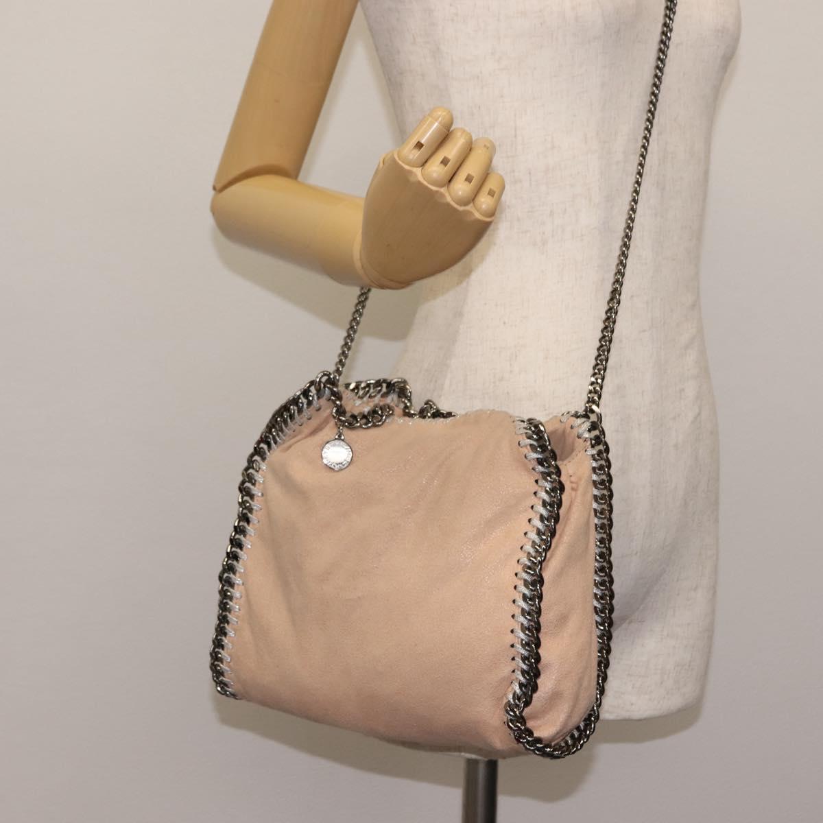 Stella MacCartney Chain Fabera Shoulder Bag Suede Pink Auth BA6451