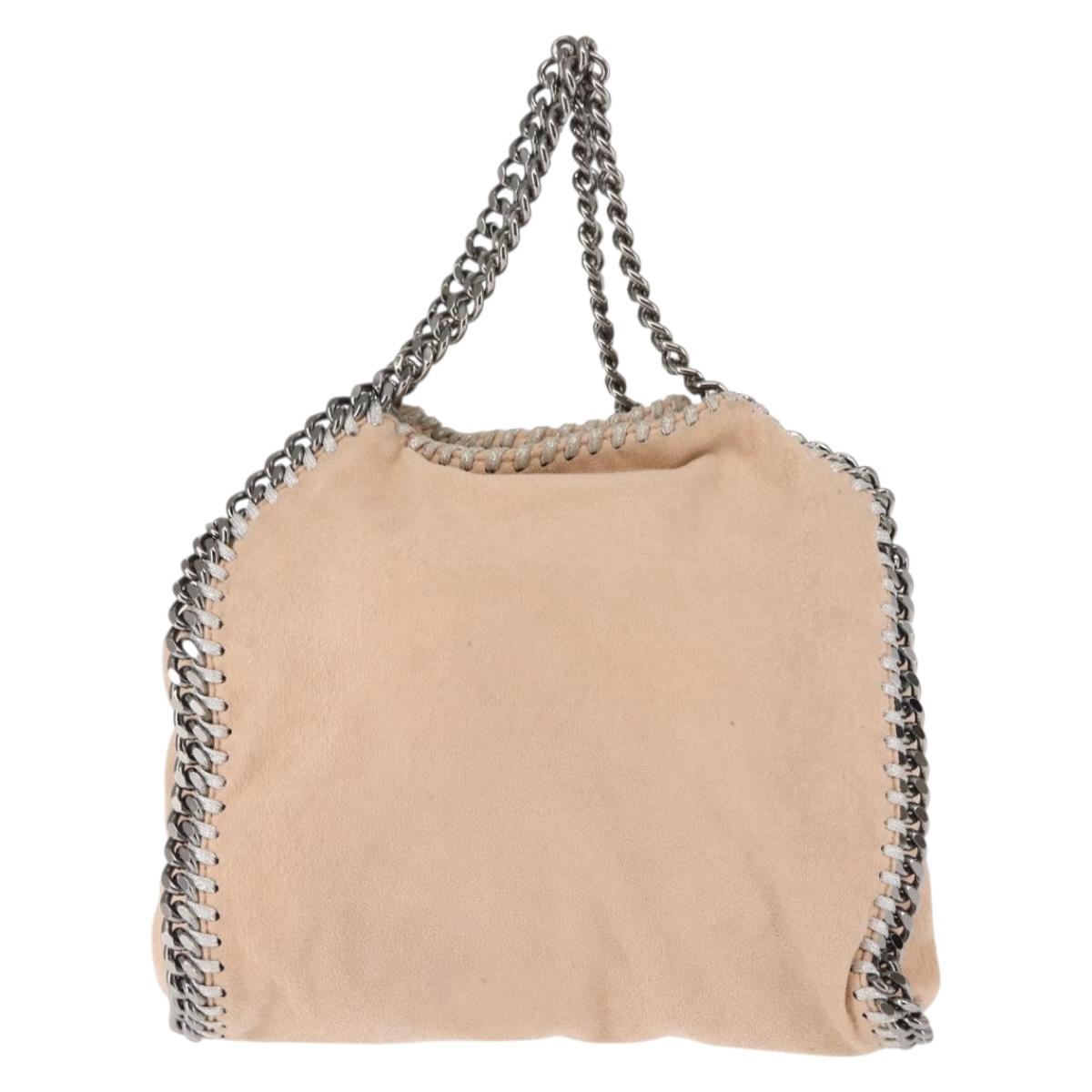 Stella MacCartney Chain Fabera Shoulder Bag Suede Pink Auth BA6451