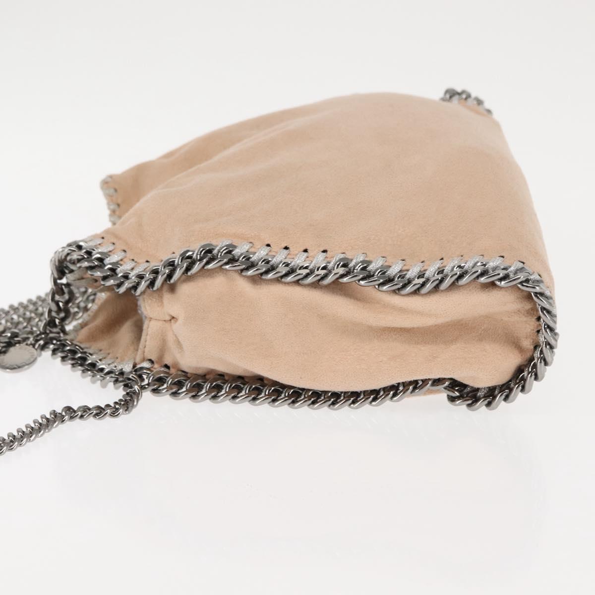 Stella MacCartney Chain Fabera Shoulder Bag Suede Pink Auth BA6451