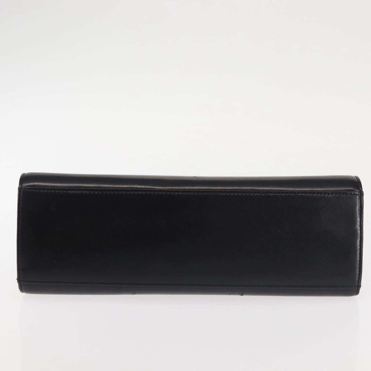 GIVENCHY Hand Bag Leather Black Gold Auth BA6452