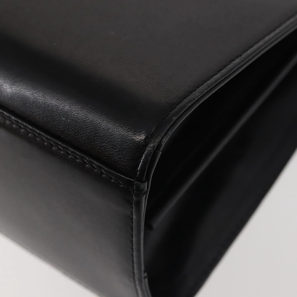 GIVENCHY Hand Bag Leather Black Gold Auth BA6452