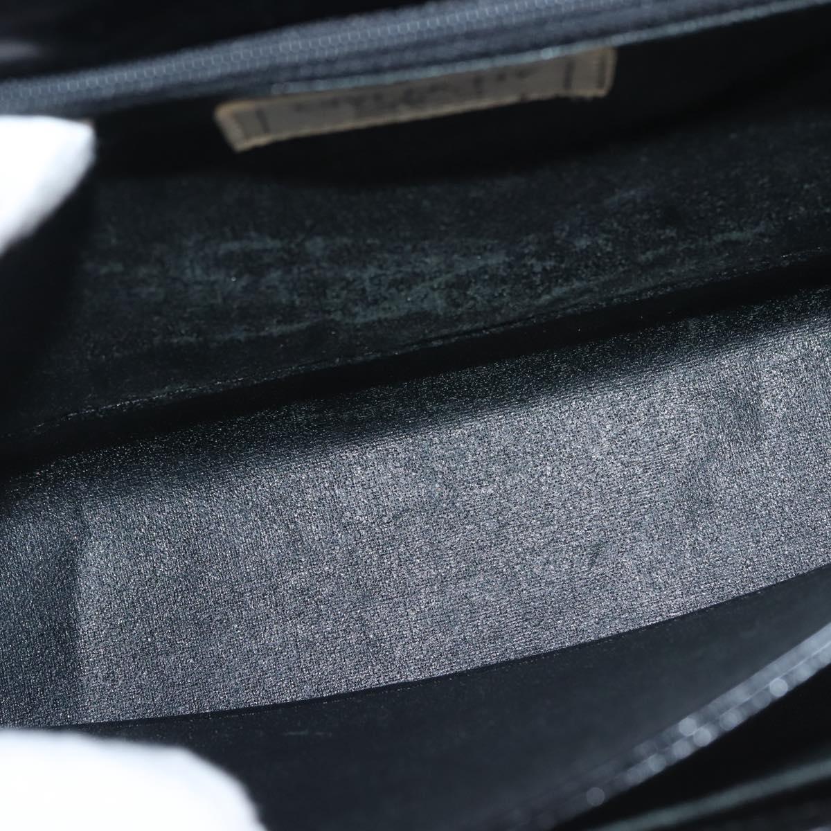 GIVENCHY Hand Bag Leather Black Gold Auth BA6452