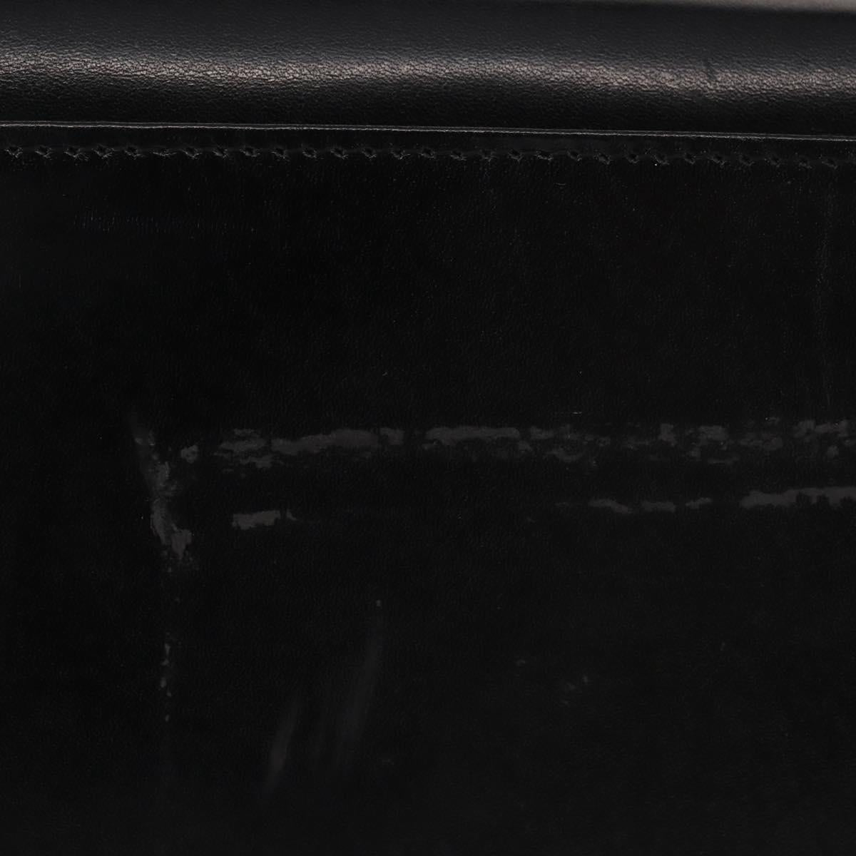 GIVENCHY Hand Bag Leather Black Gold Auth BA6452