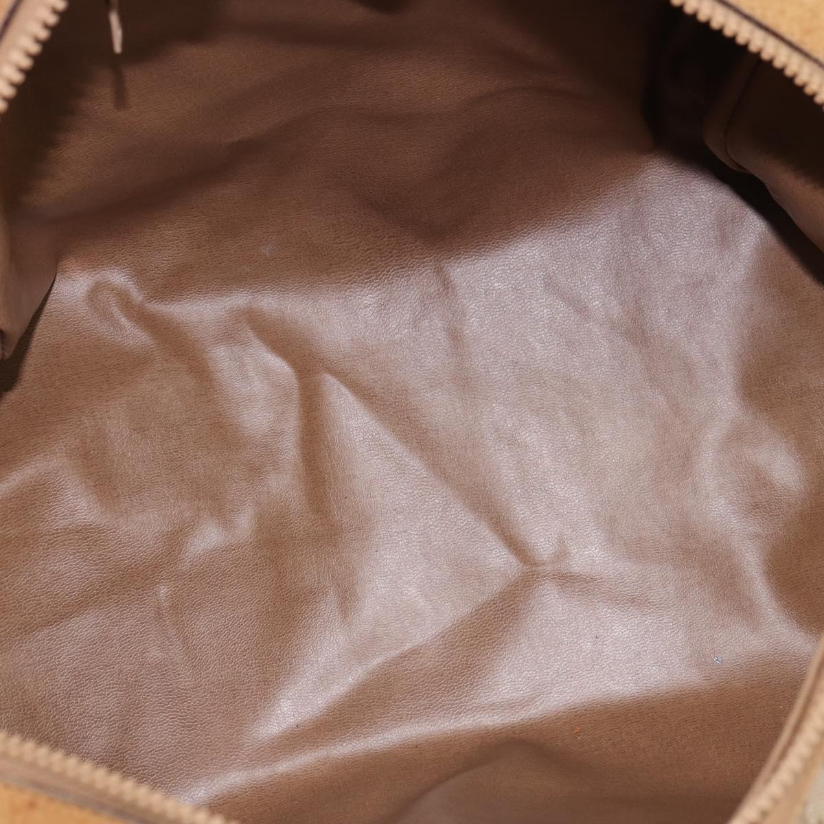 CELINE Macadam Canvas Boston Bag PVC Beige Gold Auth BA6457