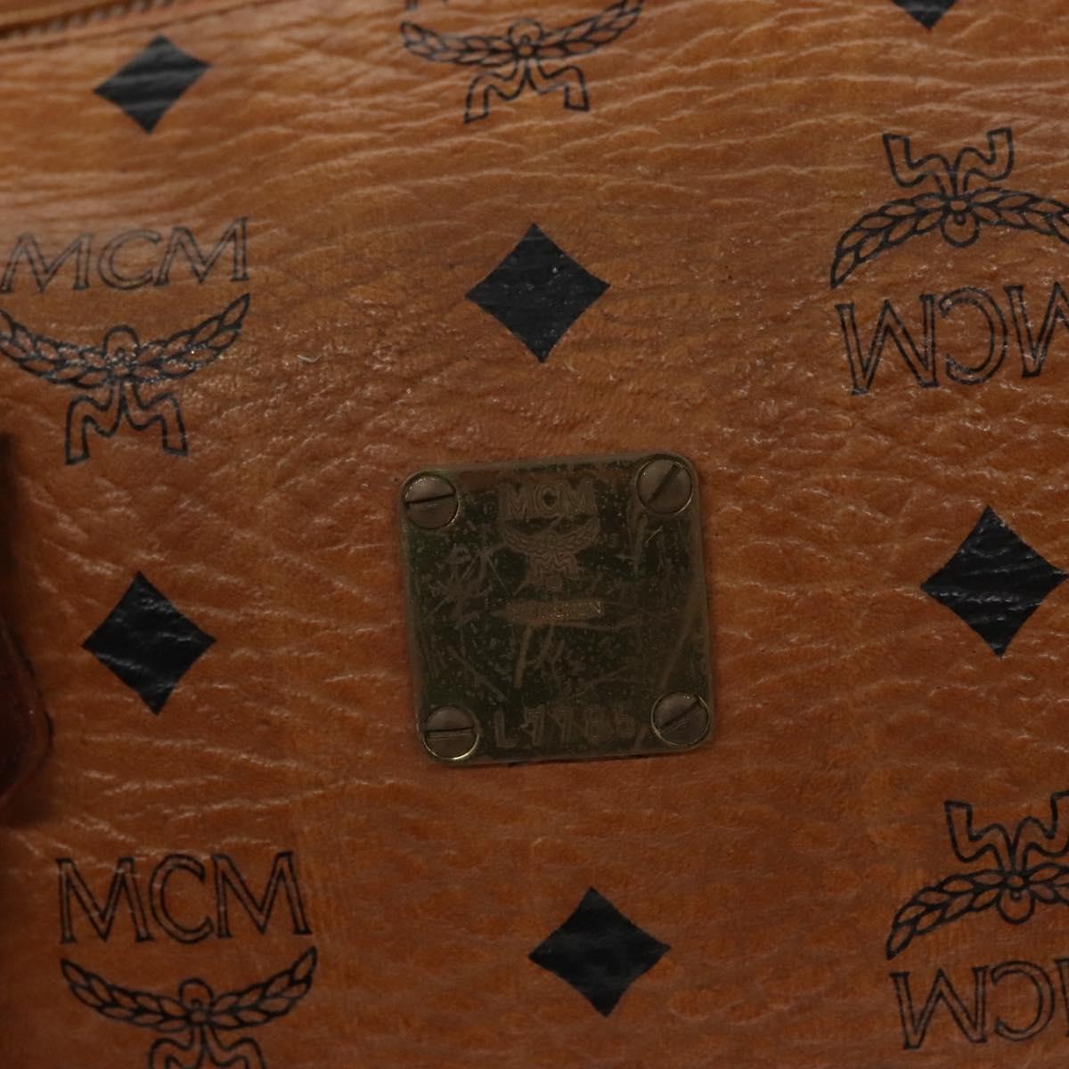 MCM Vicetos Logogram Hand Bag PVC Leather 2way Brown Gold Auth BA646