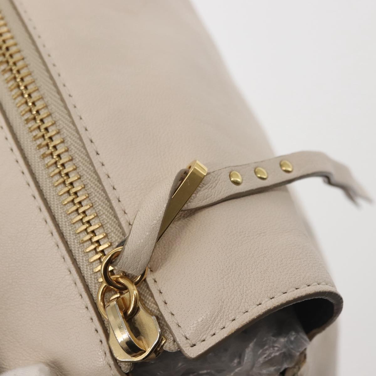 Chloe Vanessa G Shoulder Bag Leather Ivory Gold Auth BA6461