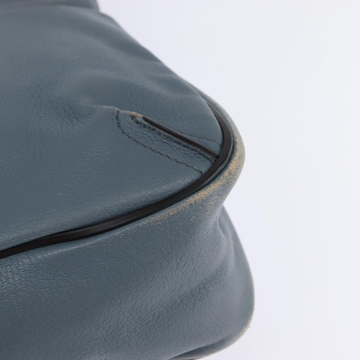 Chloe Shoulder Bag Leather Light Blue Gold Auth BA6462