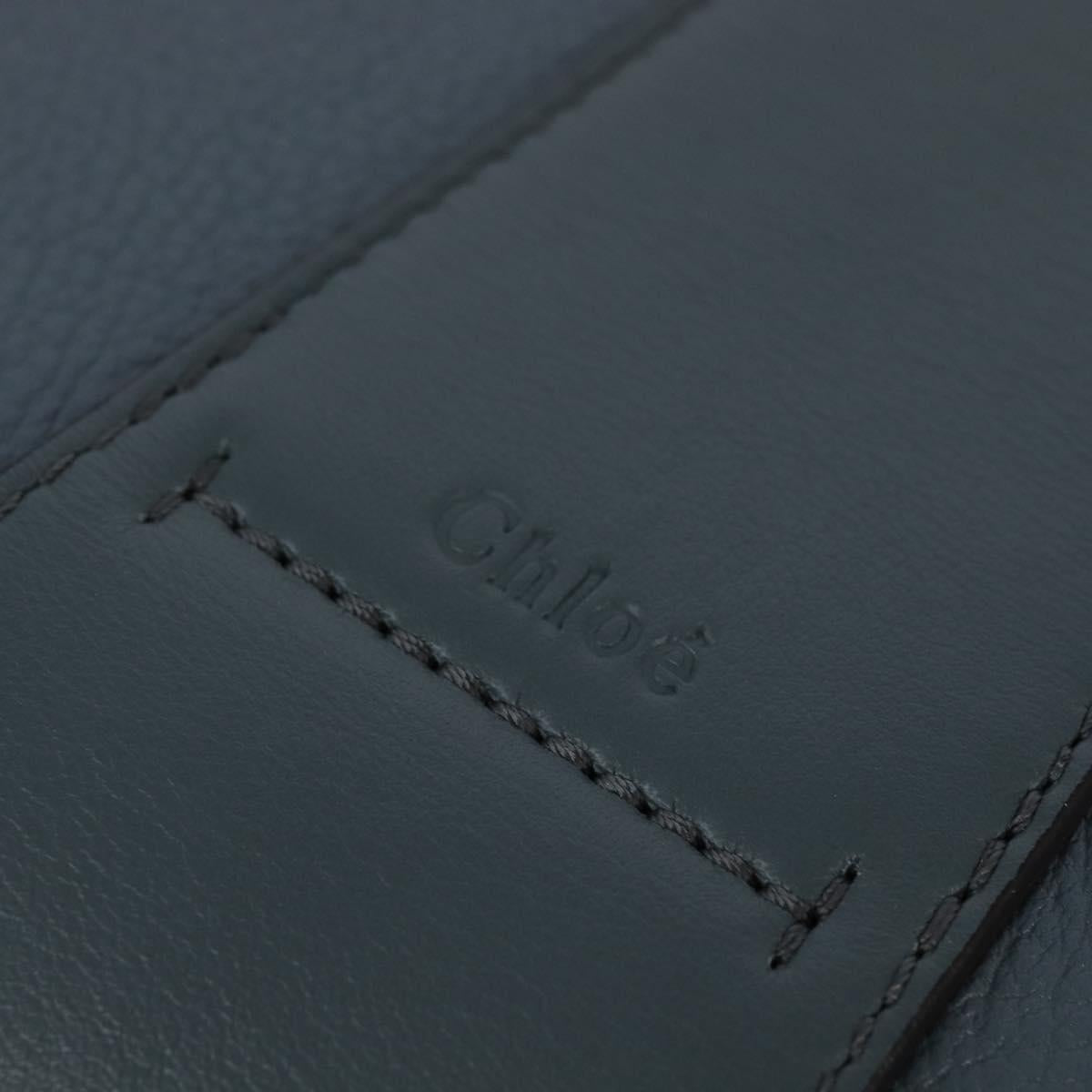 Chloe Shoulder Bag Leather Light Blue Gold Auth BA6462