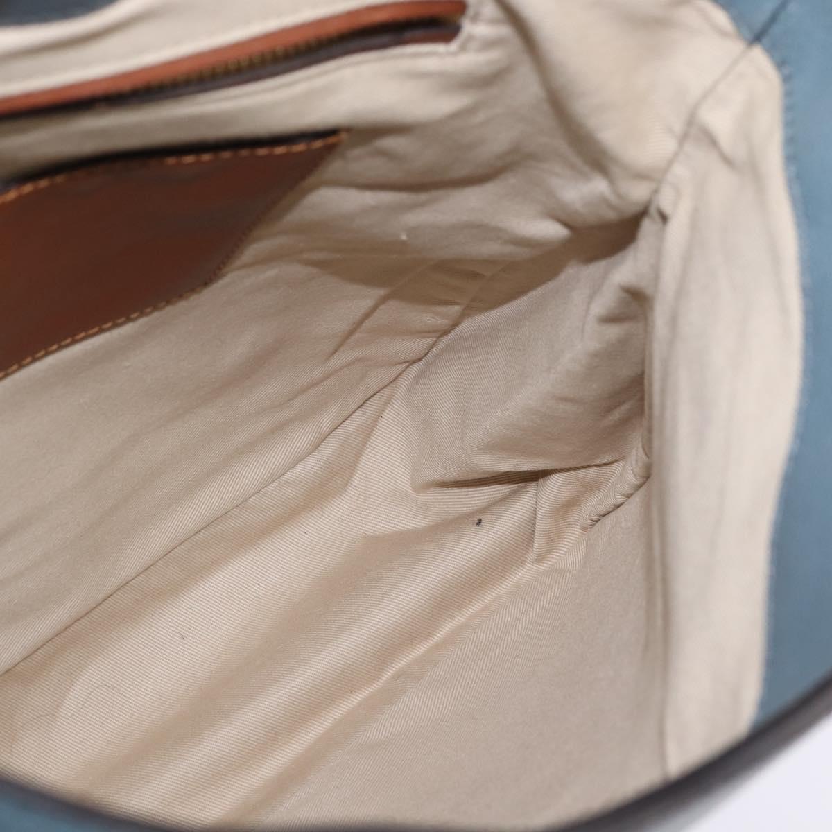 Chloe Shoulder Bag Leather Light Blue Gold Auth BA6462