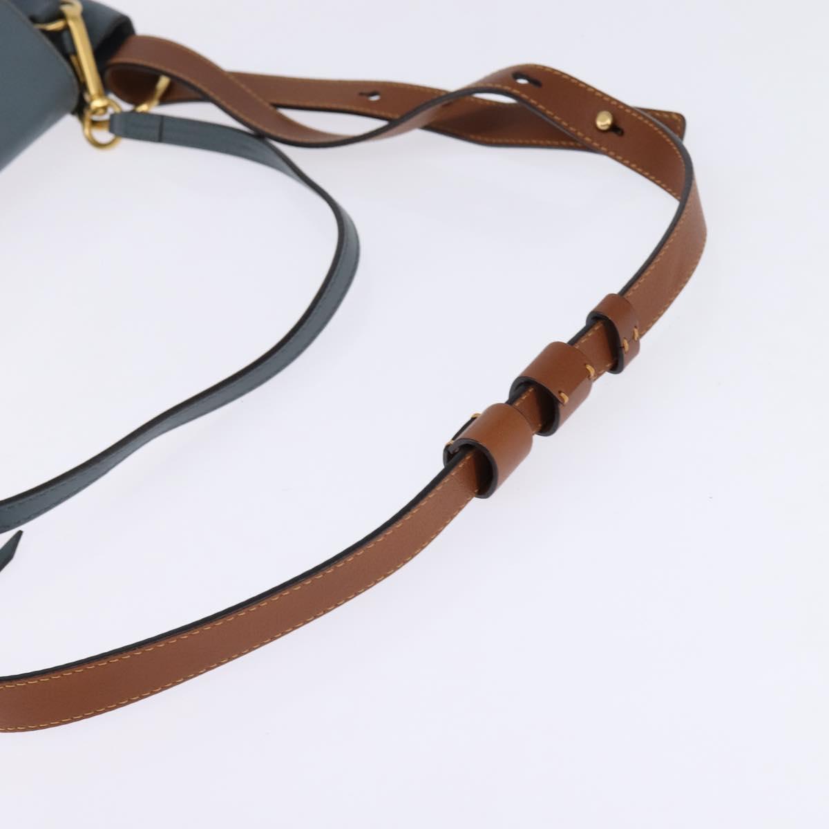 Chloe Shoulder Bag Leather Light Blue Gold Auth BA6462