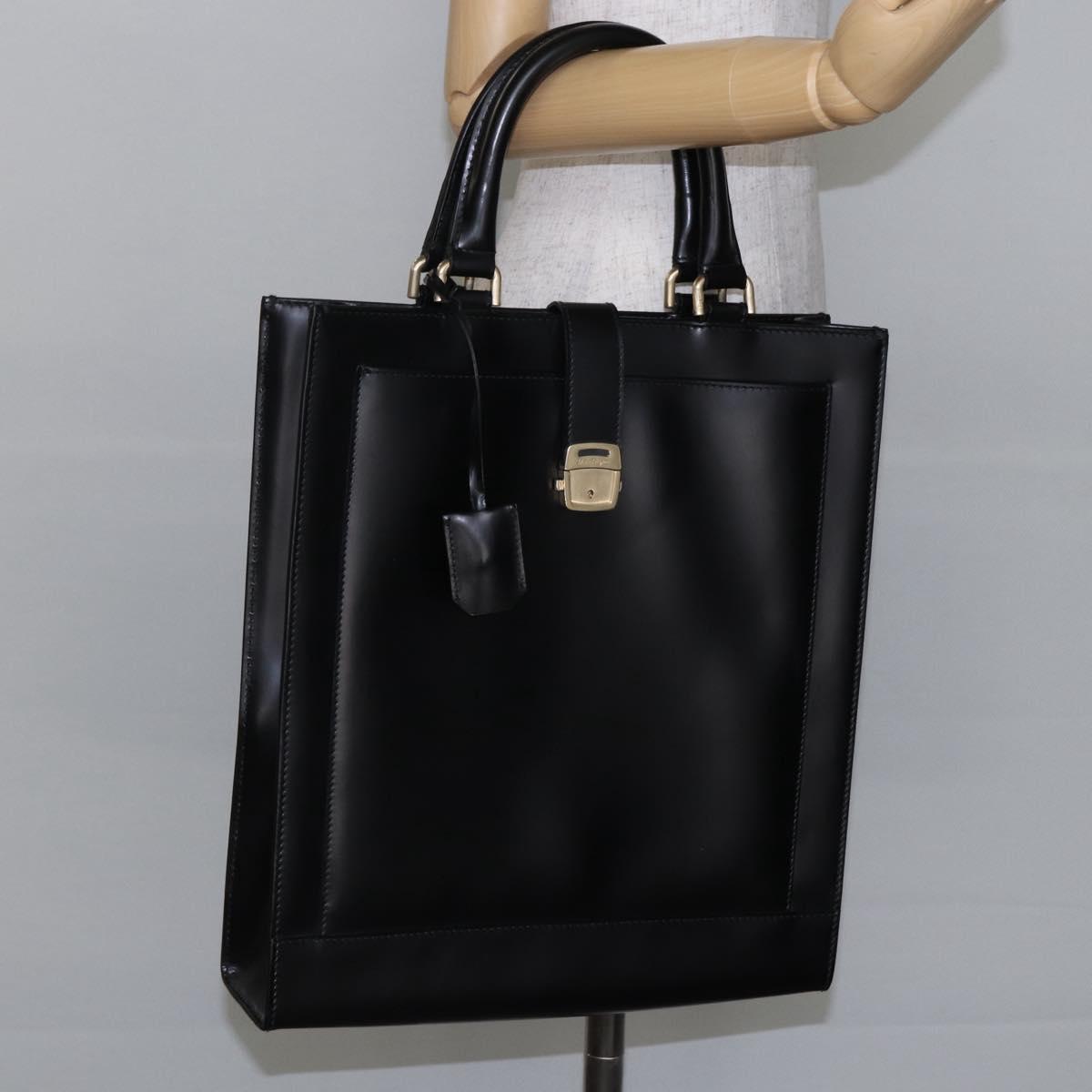 Salvatore Ferragamo Tote Bag Leather Black Auth BA6469