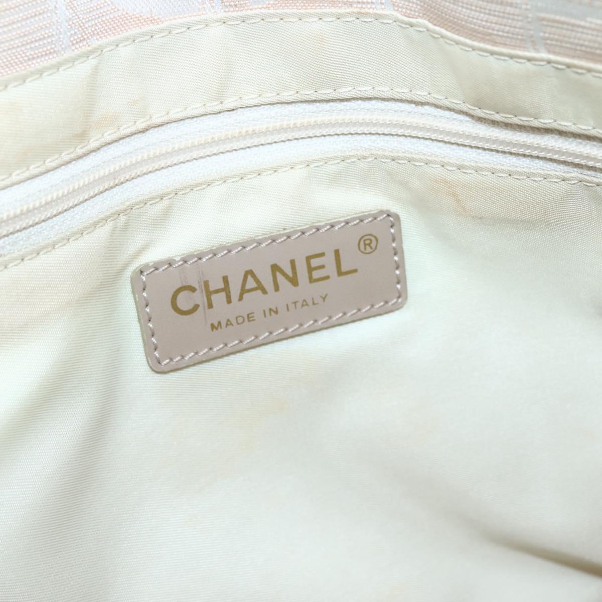 CHANEL New Travel Line Tote Bag Nylon Pink Gold CC Auth BA6476