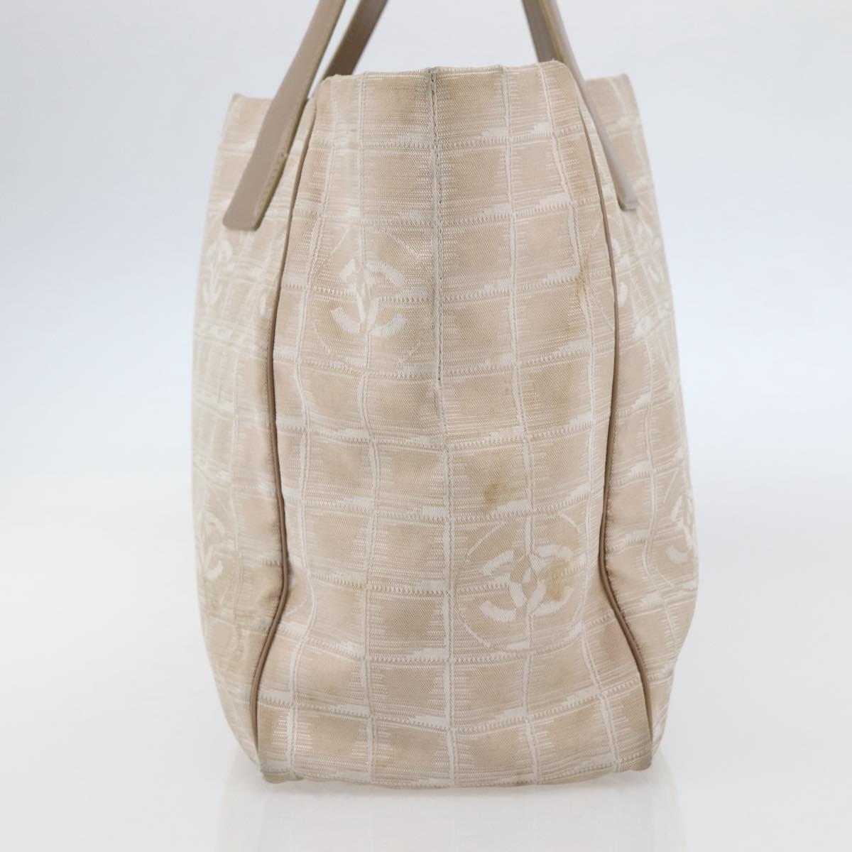 CHANEL New Travel Line Tote Bag Nylon Pink Gold CC Auth BA6476