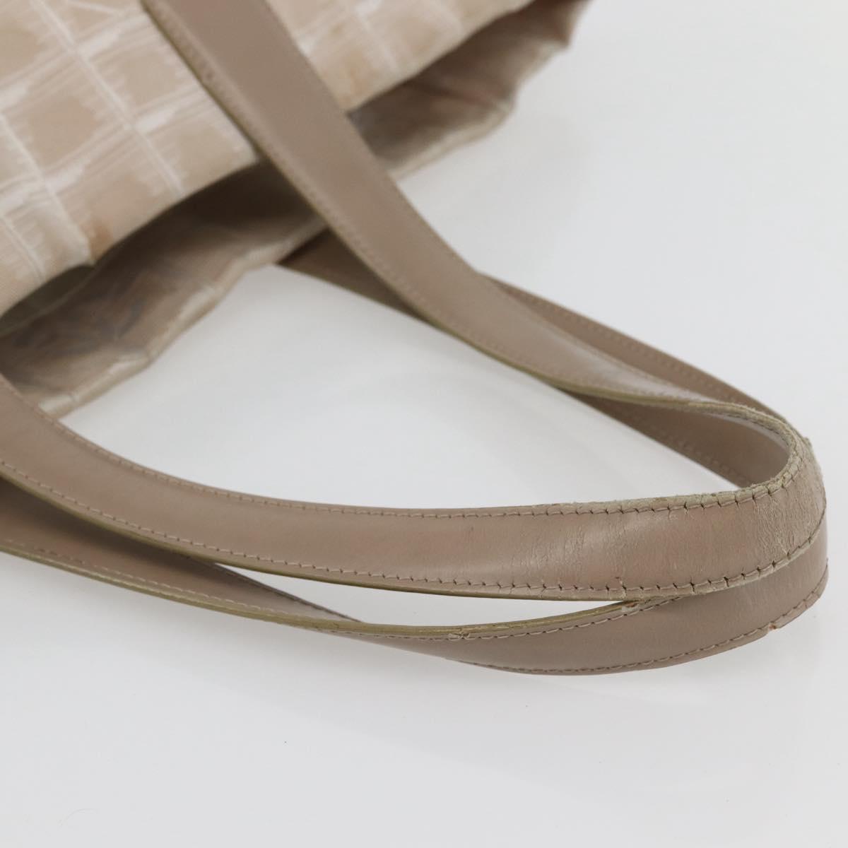 CHANEL New Travel Line Tote Bag Nylon Pink Gold CC Auth BA6476