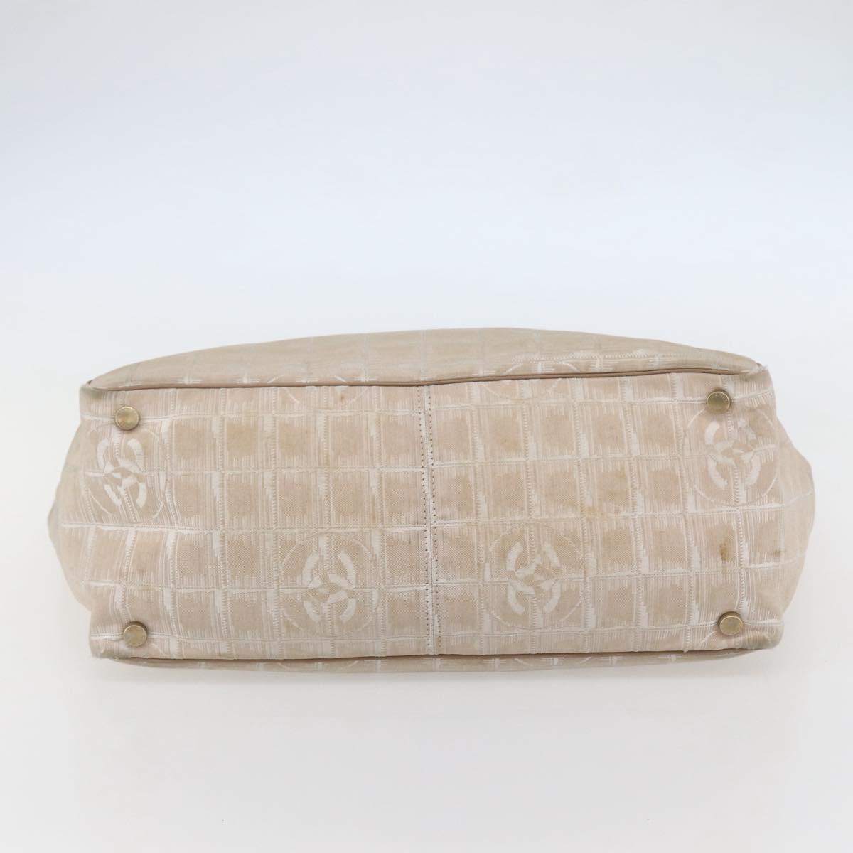 CHANEL New Travel Line Tote Bag Nylon Pink Gold CC Auth BA6476