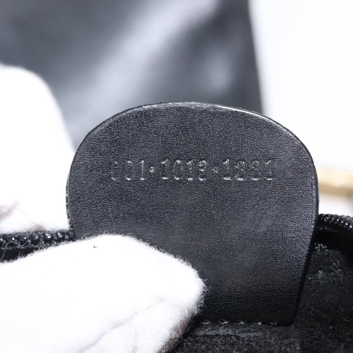 GUCCI Bamboo Shoulder Bag Leather Black Gold 001 1013 1881 Auth BA6477