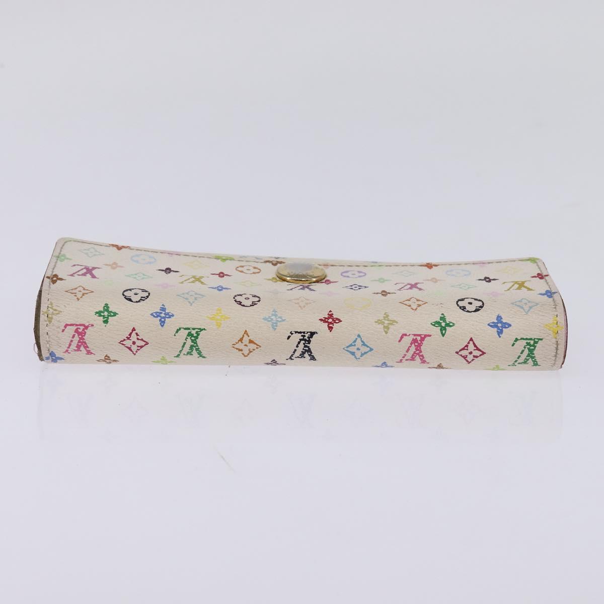 LOUIS VUITTON Multicolor Portefeuille Sarah Wallet White M93532 LV Auth BA6480