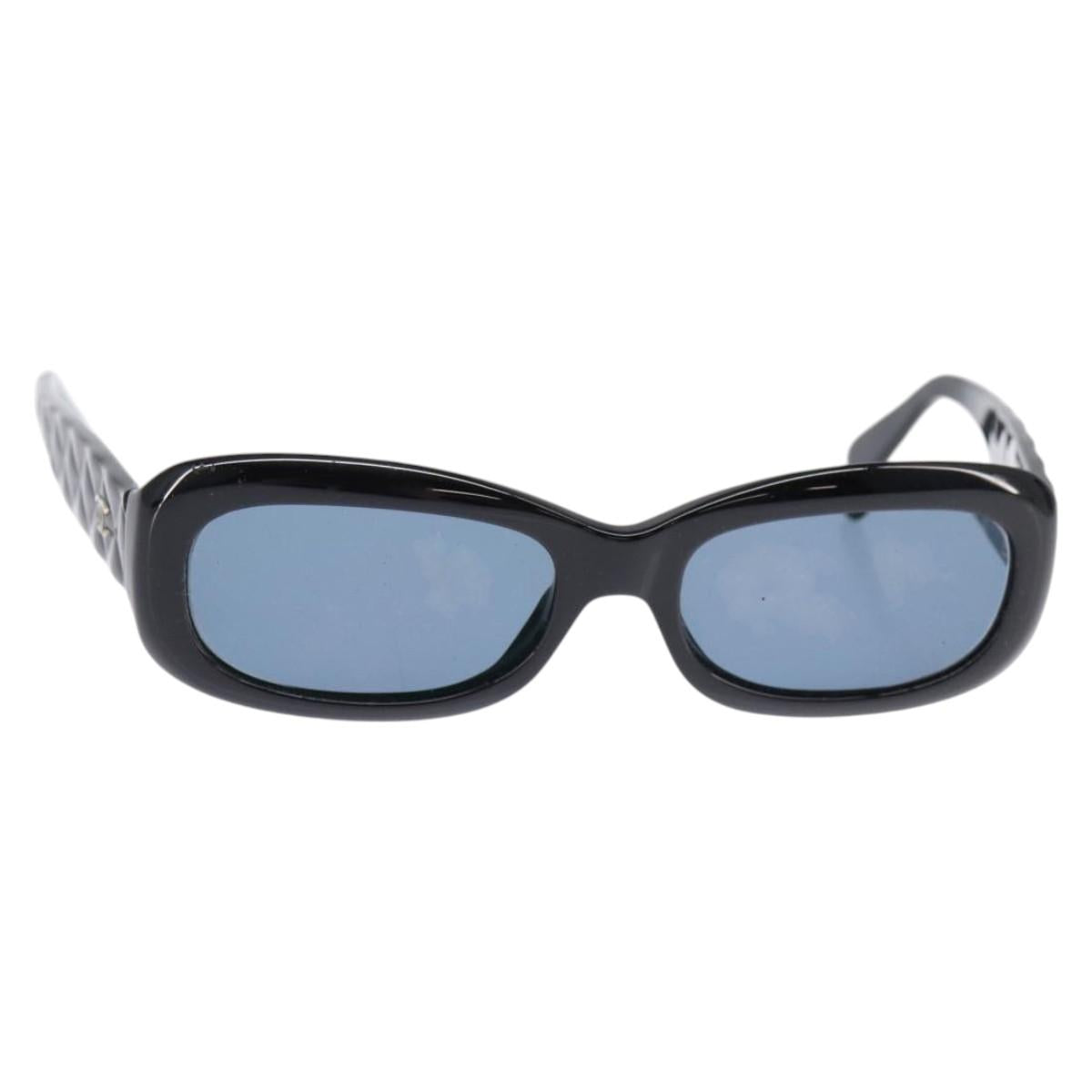 CHANEL Sunglasses plastic Black CC Auth BA6483