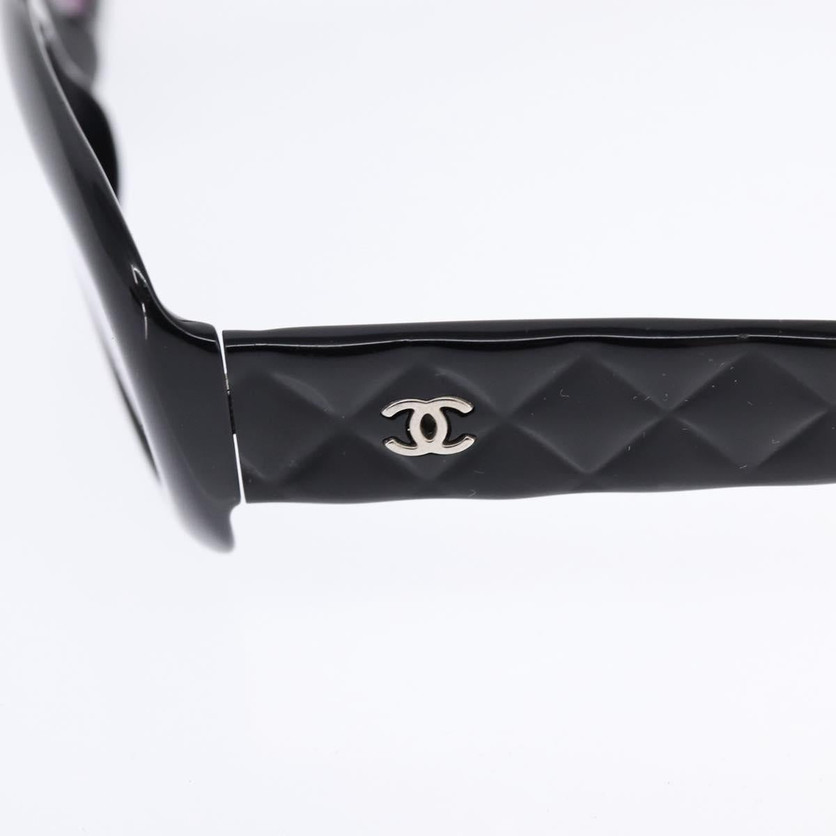 CHANEL Sunglasses plastic Black CC Auth BA6483