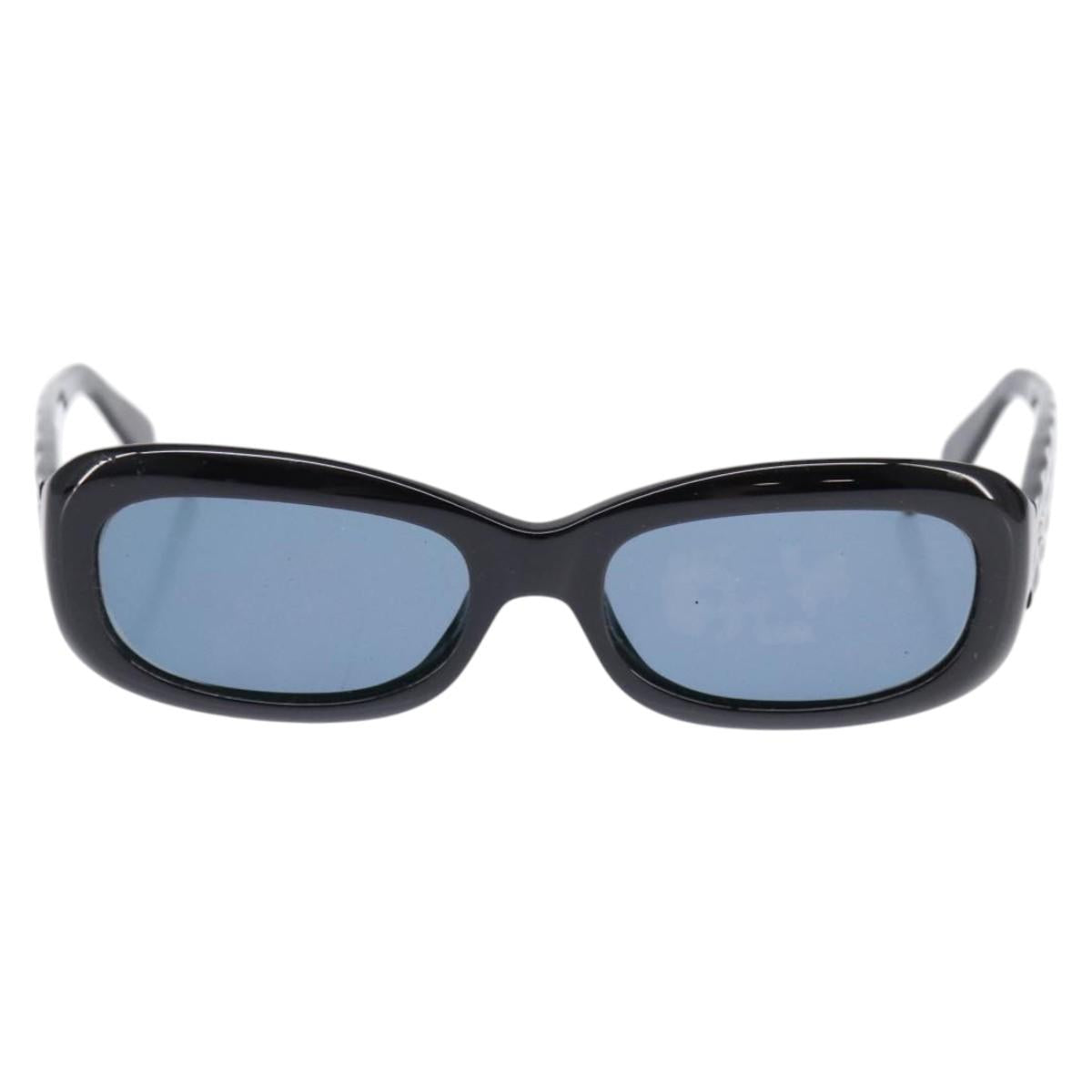 CHANEL Sunglasses plastic Black CC Auth BA6483